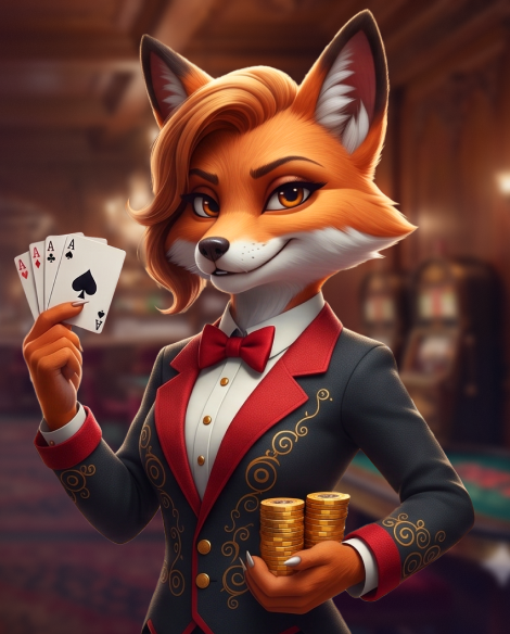 Kitsune Casino-vos naast de hoofdinterface van het casino